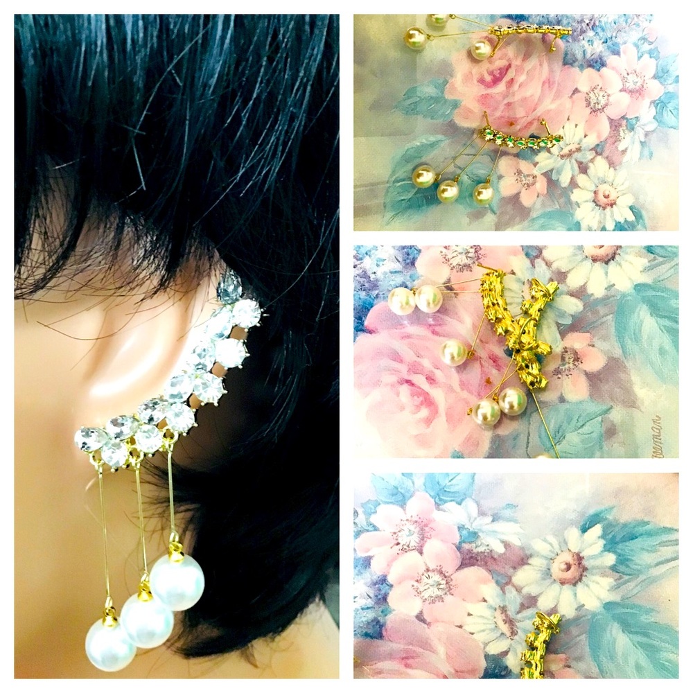 Woman fashion  earrings light luxury tassels pearl And gold earrings for women - Picture 3 of 9